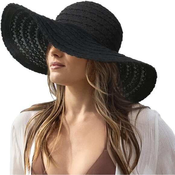 Women Sun Hat Lace Packable Wide Brim Foldable Travel Beach Accessories
